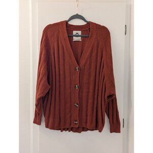 Urban Outfitters Rust Orange Button-Up Cardigan Sweater M